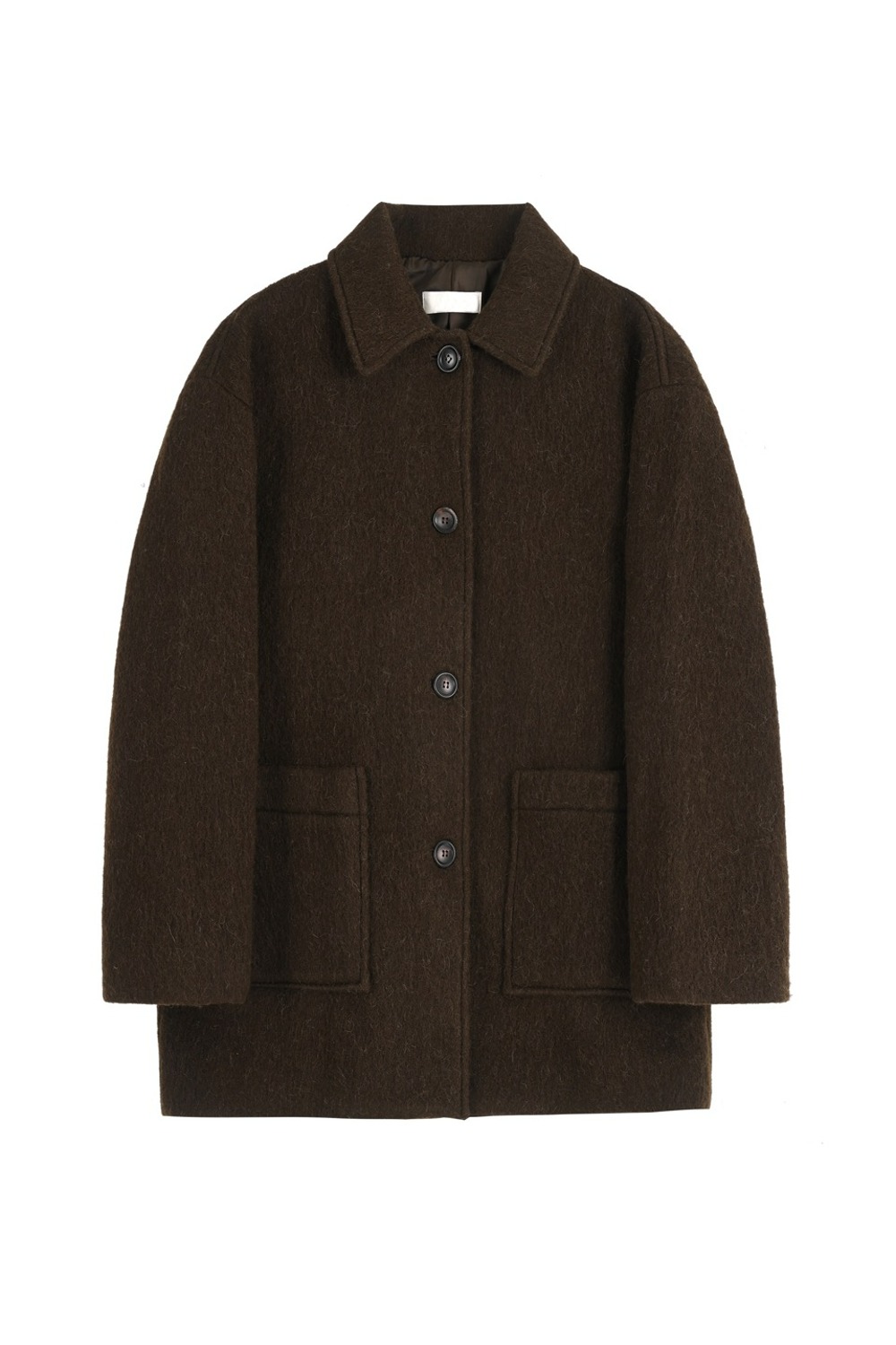 brown alpaca half coat(high-quality)