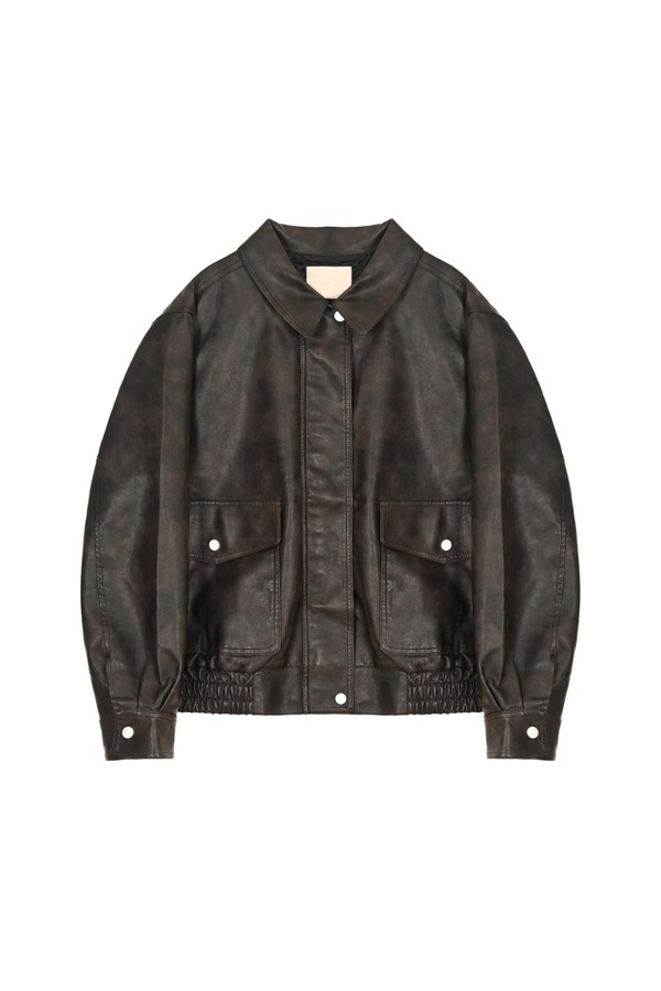 deep brown leather jacket